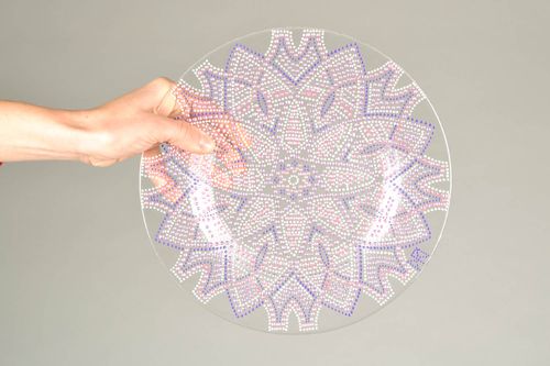 Piatto di vetro fatto a mano piatto decorativo decorazione da parete originale - MADEheart.com