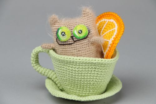 Soft toy Warm Green Tea - MADEheart.com