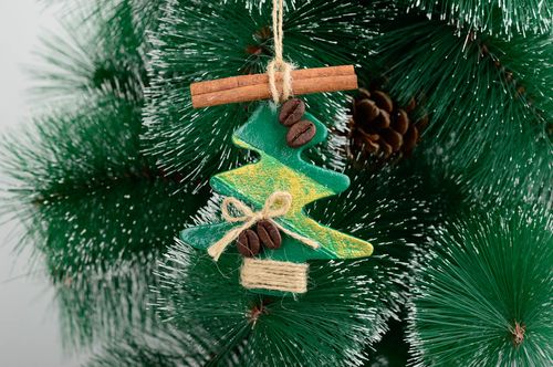 Elegant handmade Christmas tree toys clay Christmas ideas decorative use only - MADEheart.com