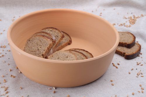 Tigela de pão de argila feita à mão louça de cerâmica decorativa artesanal - MADEheart.com