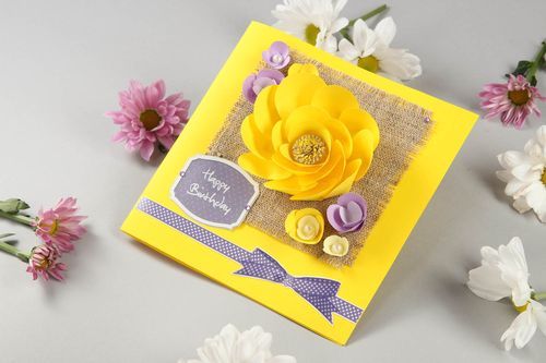 Handmade greeting cards quilling card birthday gift ideas scrapbook card  - MADEheart.com