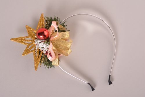 Serre-tête Noël fait main Accessoire cheveux métal plastique Cadeau Noël - MADEheart.com