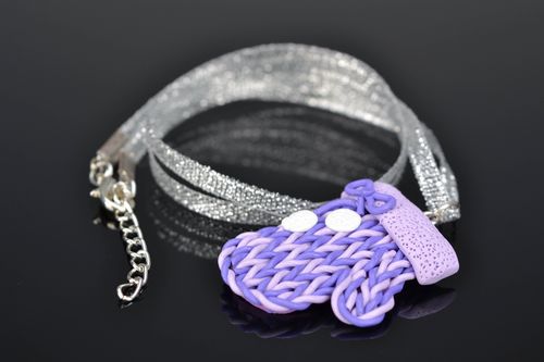 Pendentif en pâte polymère fait main Moufle - MADEheart.com