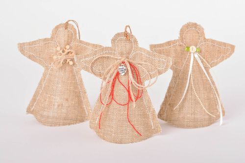 Beautiful handmade wall hanging 3 pieces Christmas decor gift ideas cool rooms - MADEheart.com