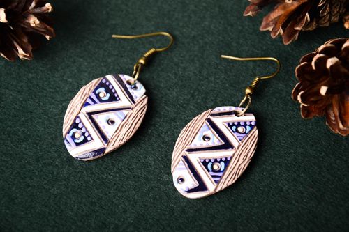 Handmade accessories fashion ceramic earrings clay earrings beautiful earrings  - MADEheart.com