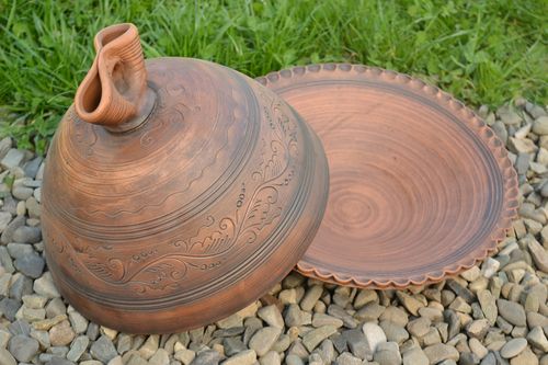 Cesta de pan de arcilla en técnica de cocción a través de leche volumen de 3 l - MADEheart.com