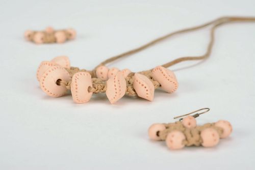 Set of jewelries with white clay - MADEheart.com