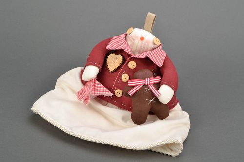 Fabric teapot cozy toy Snowman - MADEheart.com