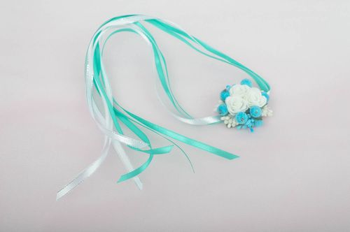 Corsage de poignet Bracelet fait main fleur Accessoire mariage pour mariée  - MADEheart.com