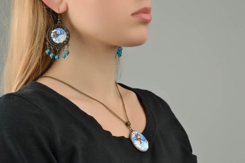 Set of jewelry made of polymer clay Sakura - MADEheart.com