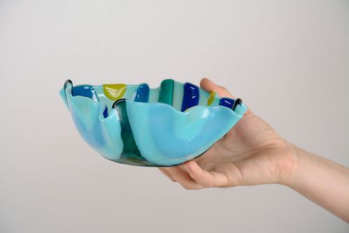 Glasteller in Blau - MADEheart.com