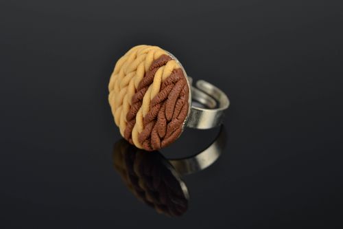 Polymer clay ring with adjustable size - MADEheart.com