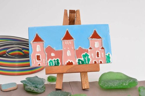 Imán de nevera hecho a mano decoración de interior regalo original Casitas - MADEheart.com
