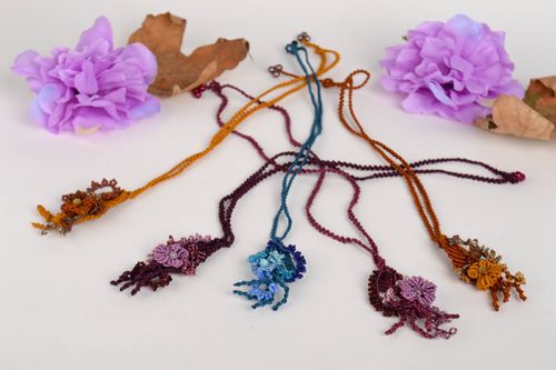 Handmade pendant fashion thread jewelry 5 pieces gift for women macrame ideas - MADEheart.com