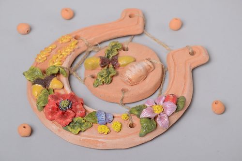 Handmade interior pendant stylish ceramic horseshoe unusual wall design - MADEheart.com