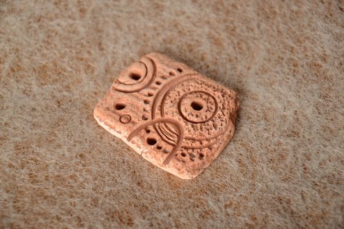 Beautiful handmade clay blank pendant for painting DIY jewelry making - MADEheart.com
