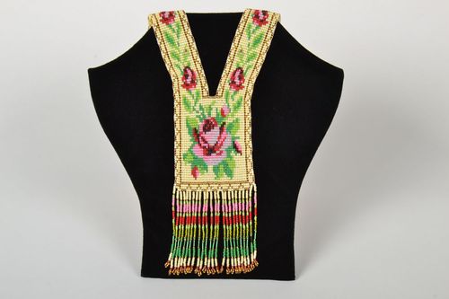 Collana con perline fatta a mano girocollo originale accessorio da donna - MADEheart.com