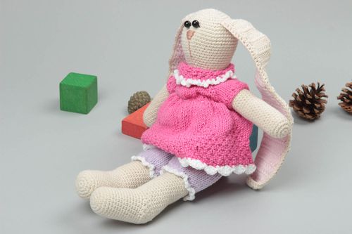 Stoff Kuscheltier handmade Spielzeug Hase Stoff Puppe Kinder Geschenk weich  - MADEheart.com