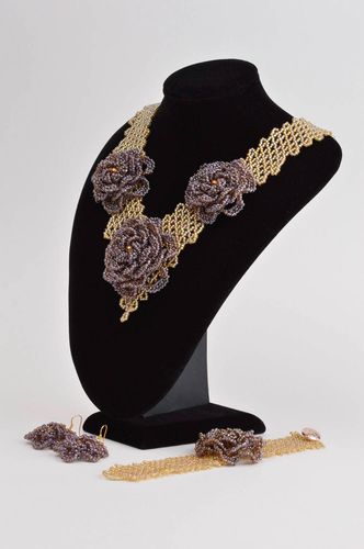 Beautiful handmade necklace designer beaded bracelet stylish earrings nice gift - MADEheart.com