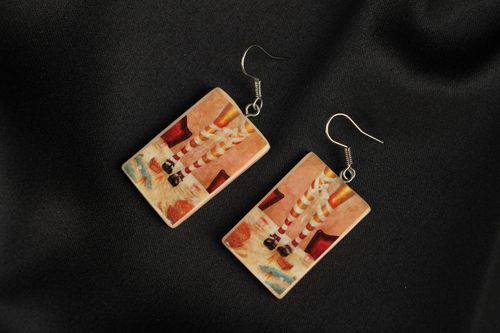 Polymer clay dangle earrings - MADEheart.com
