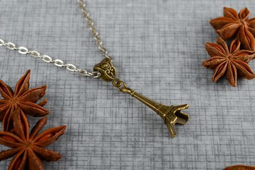 Handmade vintage pendant of chain metal pendant elegant accessories for women - MADEheart.com