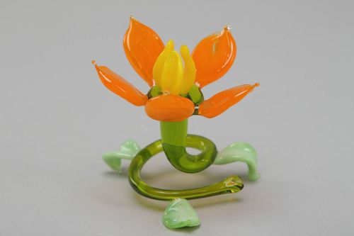 Collectible lampwork glass figurine Flower - MADEheart.com