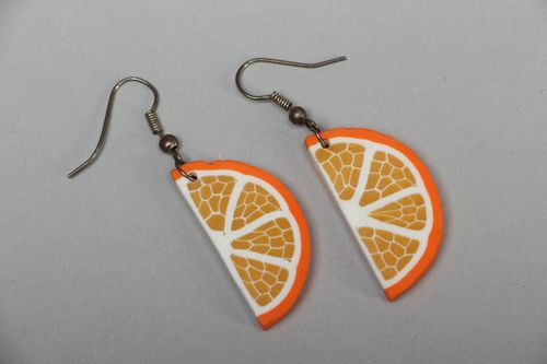 Boucles doreilles en pâte polymère Agrumes - MADEheart.com
