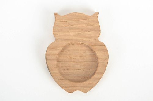Blank for handmade jewelry creation made of wood designer owl accessory - MADEheart.com