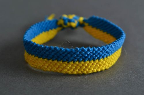 Handmade designer macrame wrist bracelet woven of embroidery floss for girls  - MADEheart.com