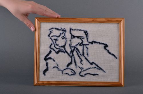 Embroidered painting Lovers - MADEheart.com