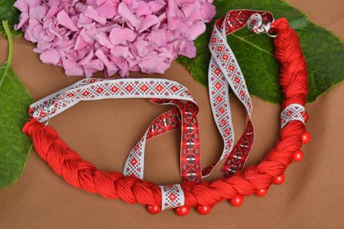 Handmade fabric necklace ethnic woman bijouterie designer accessory to present - MADEheart.com