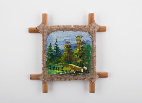 Landscape on a linen cloth - MADEheart.com