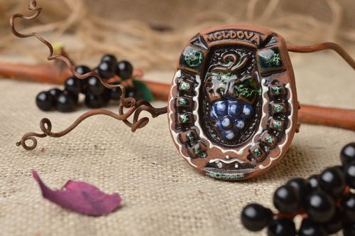Small handmade designer clay fridge magnet for home decor  - MADEheart.com