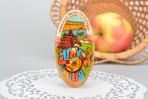 Imã de madeira artesanal Zaporizhzhya Sich - MADEheart.com