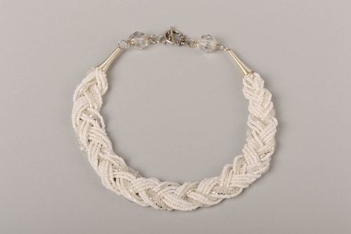 Collier aus Rocailles handmade Mode Schmuck Collier Kette Designer Schmuck  - MADEheart.com