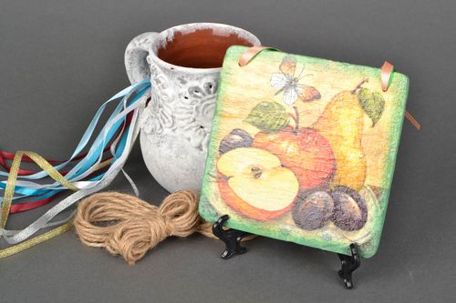 Pannello decorativo fatto a mano decorazione murale realizzato con decoupage - MADEheart.com