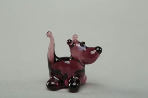 Figurine en verre au chalumeau faite main Chien - MADEheart.com