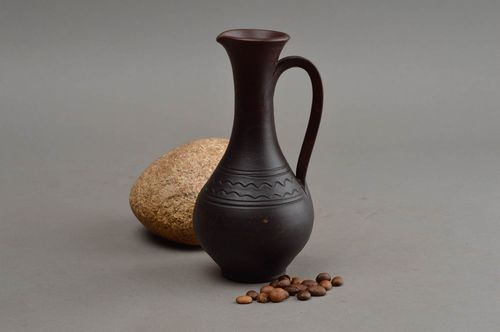 10 oz ceramic classic style handmade wine carafe 6 inches, 0,37 lb - MADEheart.com