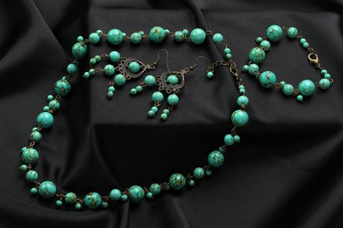 Turquoise jewelry set - MADEheart.com