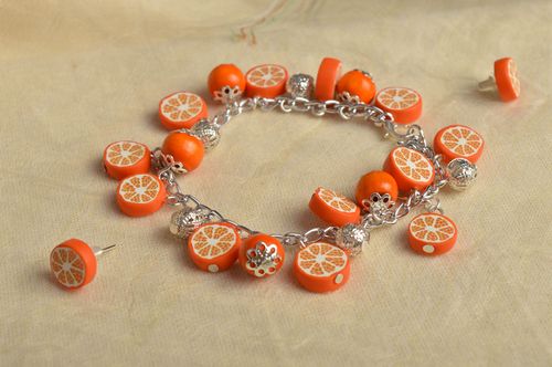 Handgefertigt Schmuck Set Frauen Armband Ohrringe Stecker ausgefallen schön - MADEheart.com