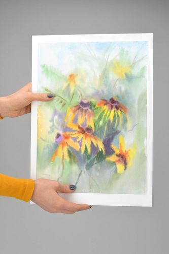 Beautiful watercolor painting Flowers - MADEheart.com