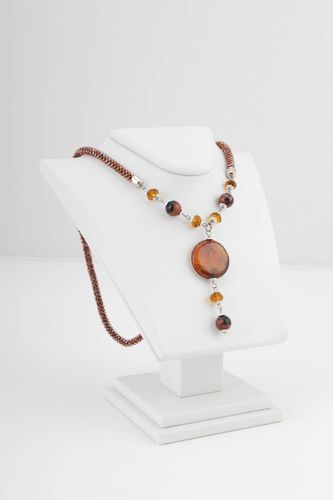 Handgemachter Schmuck Rocailles Kette Edelstein Schmuck Accessoire für Frauen - MADEheart.com