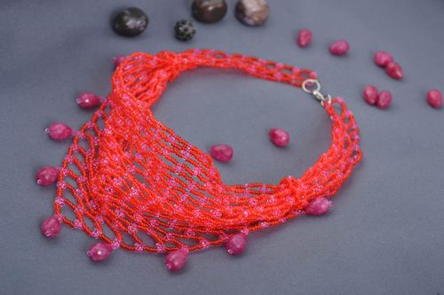 Stylish handmade beaded necklace gemstone bead necklace gifts for her - MADEheart.com