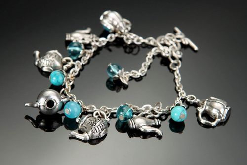 Steel bracelet with turquoise - MADEheart.com