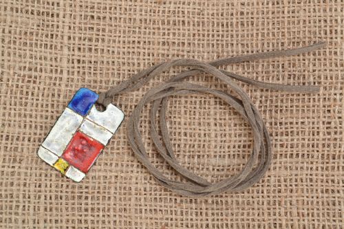 Pingente artesanal Mondrian - MADEheart.com