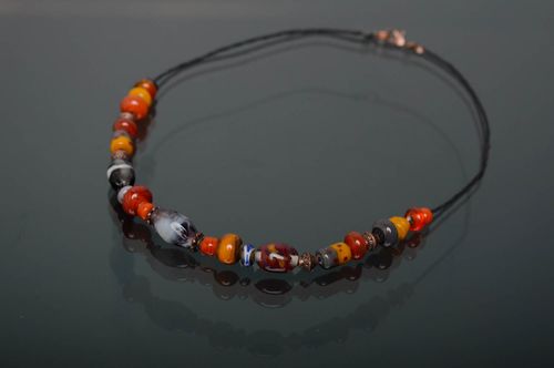 Handmade lampwork necklace Masha - MADEheart.com