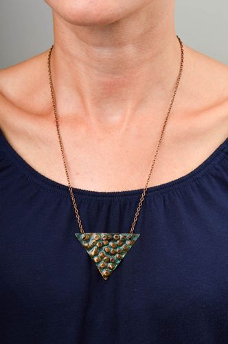 Beautiful handmade copper pendant metal pendant design artisan jewelry - MADEheart.com