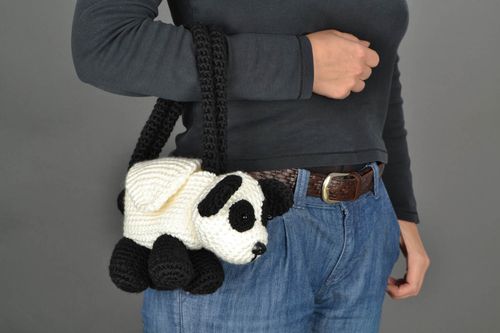 Gehäkelte Tasche Panda - MADEheart.com