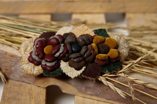 Fermaglio per capelli fatto a mano di cuoio accessori da donna originali - MADEheart.com