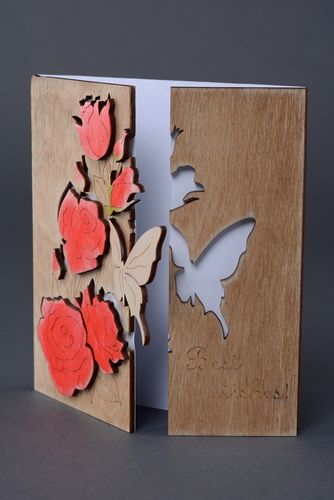 Belle carte de vœux artisanale avec fleurs faite main cadeau pour femme - MADEheart.com